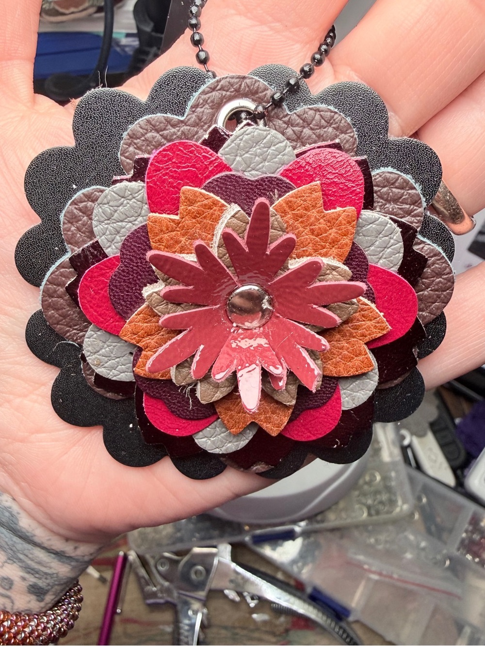 Handmade Floral Bag Charm 💜🩷